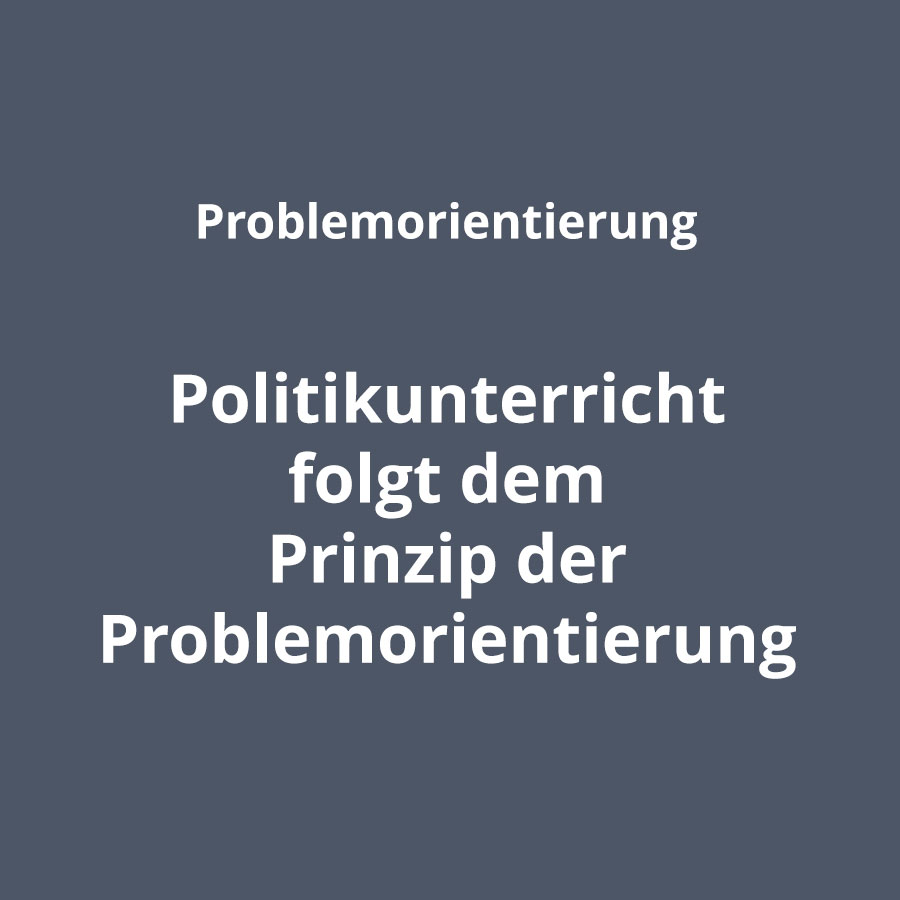 Fachdidaktische Prinzipien Problemorientierung Politik