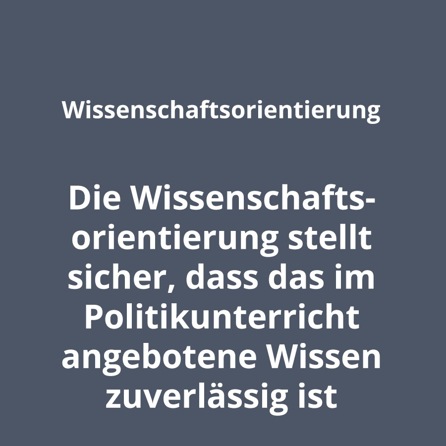 Fachdidaktische Prinzipien Wissenschaftsorientierung Politik