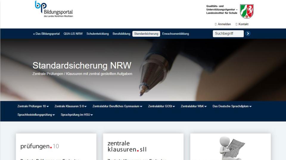 Startseite des Webangebotes der Standardsicherung NRW